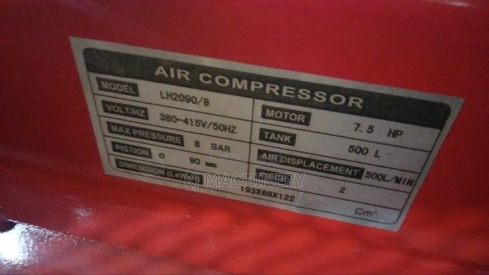 Pacwell 500l Three Phase Air Compressor Machine.