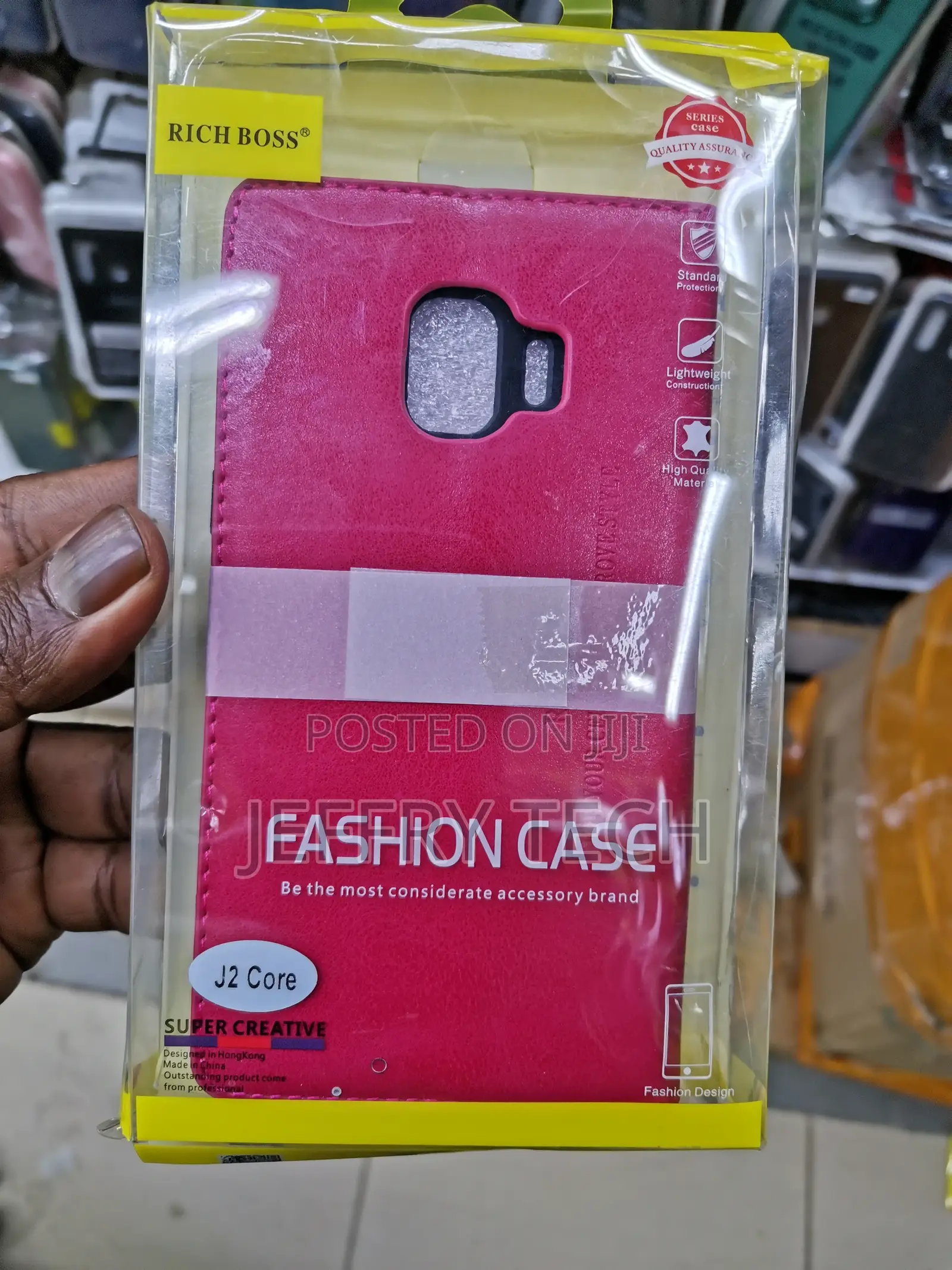 Universal Richbos Flip Cover for Samsung J2 Core-Pink