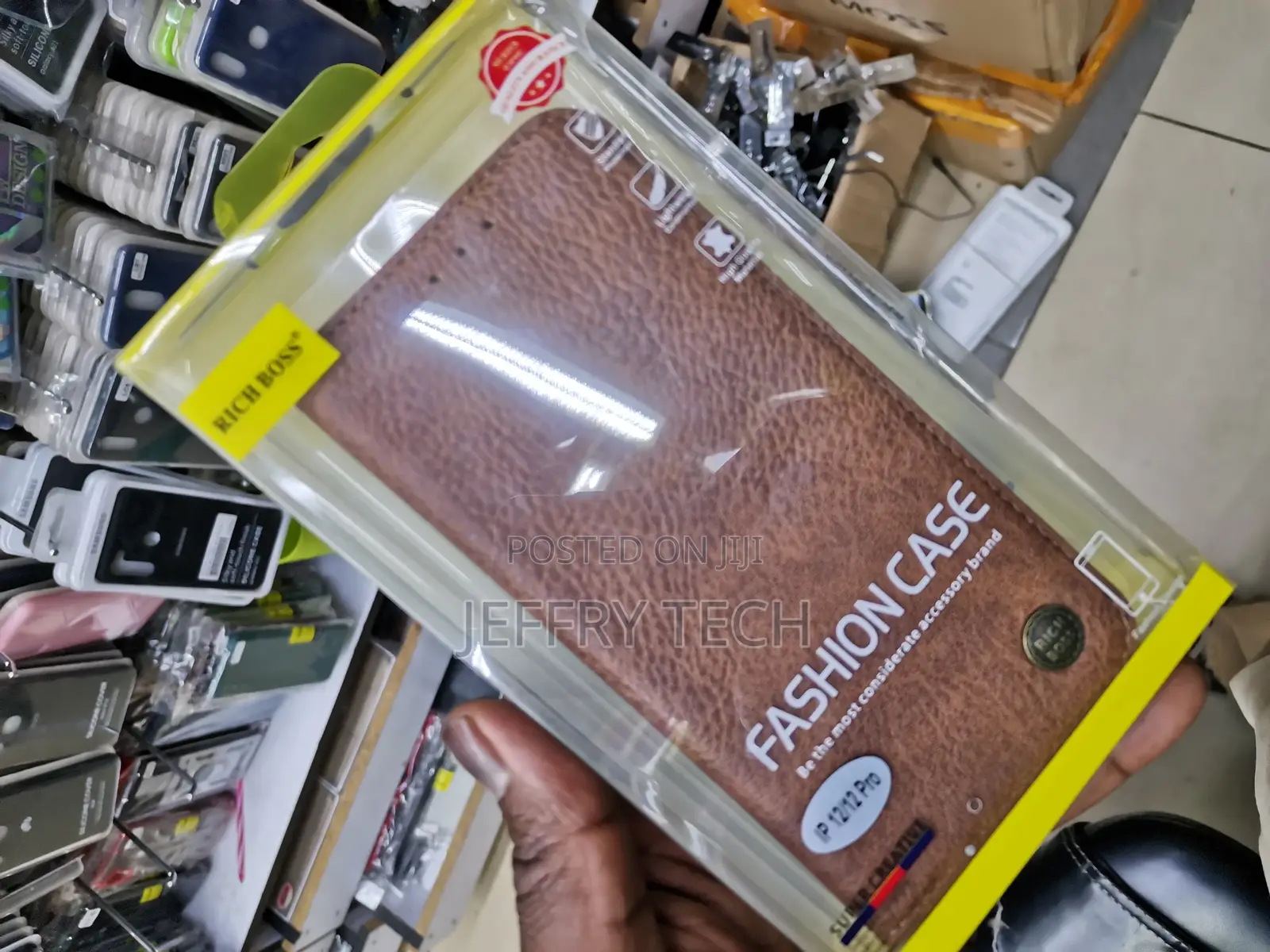 Universal Richboss Flip Cover for iPhone 12\12 Pro Max-Brown