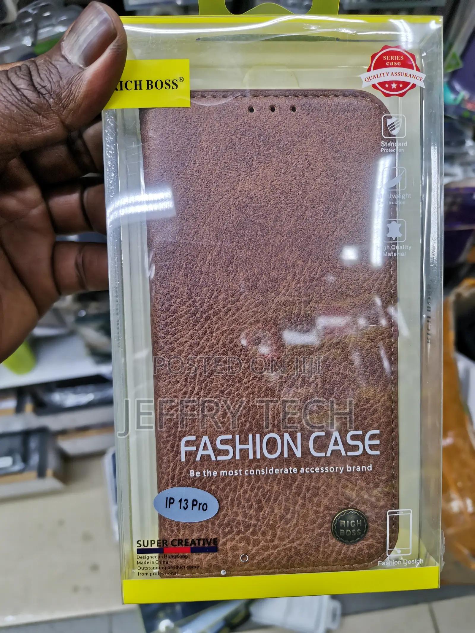 Universal Richbos Flip Cover for iPhone 13 Pro ,Brown