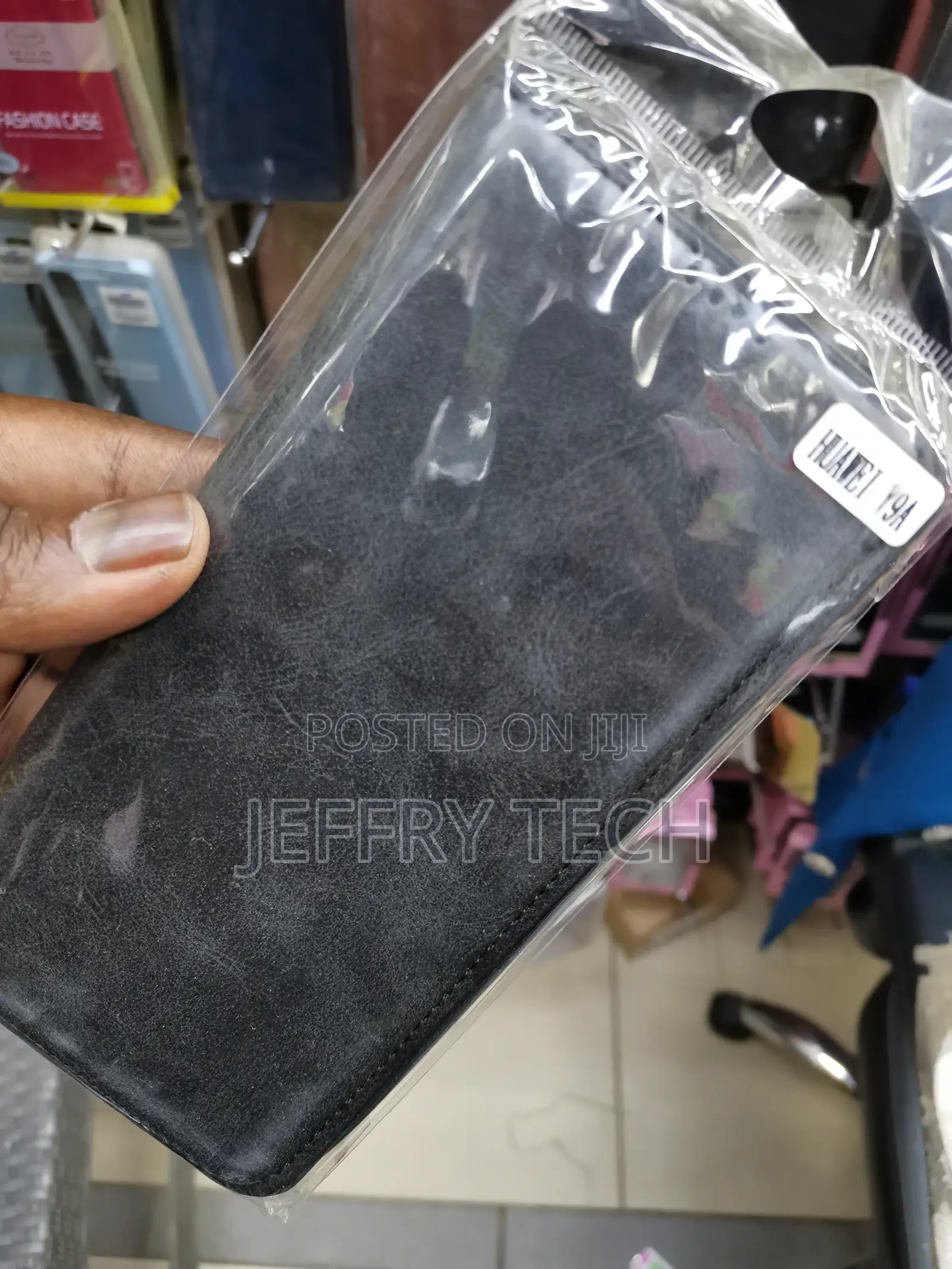 Universal Richboss Leather Flip Case for Huawei Y9a-Black