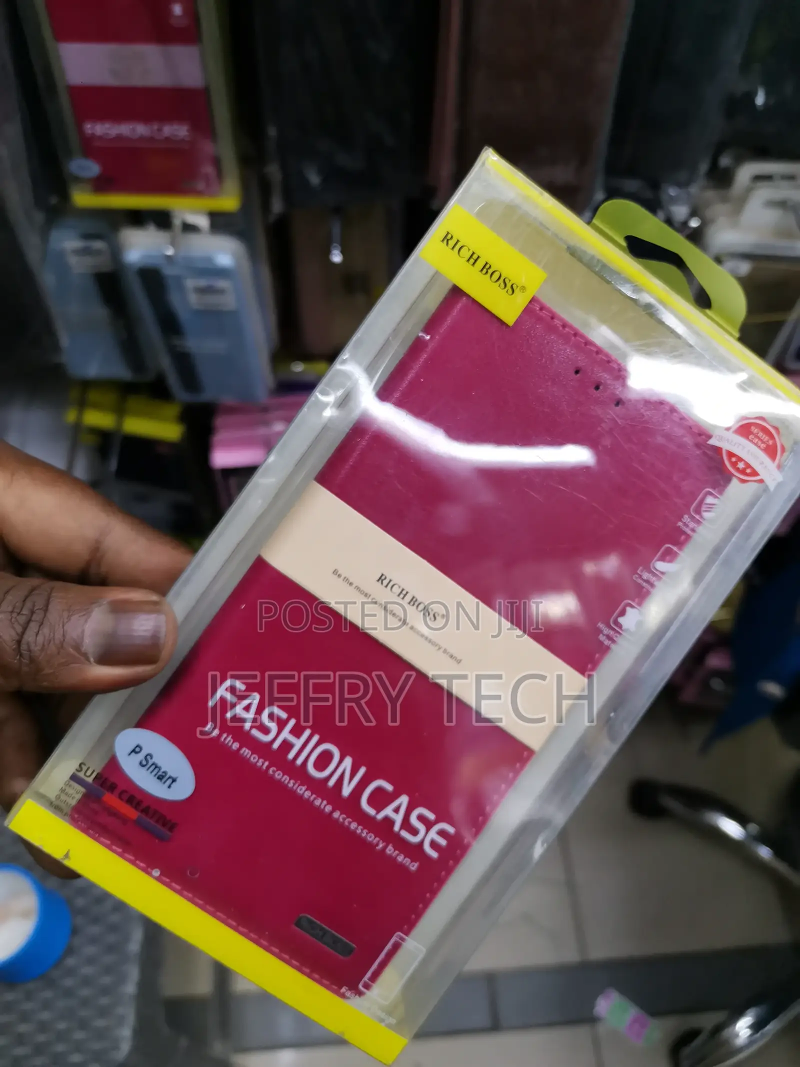 Universal Richboss Leather Flip Case for Huawei P Smart-Pink