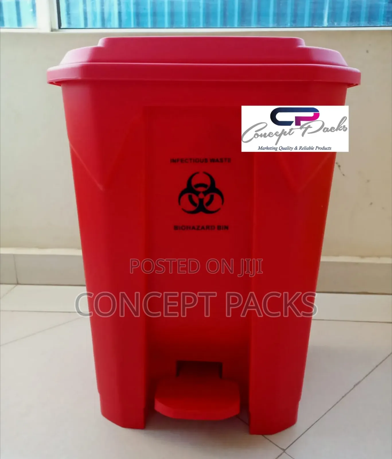 50l Coloured Biohazard Pedal Bin.