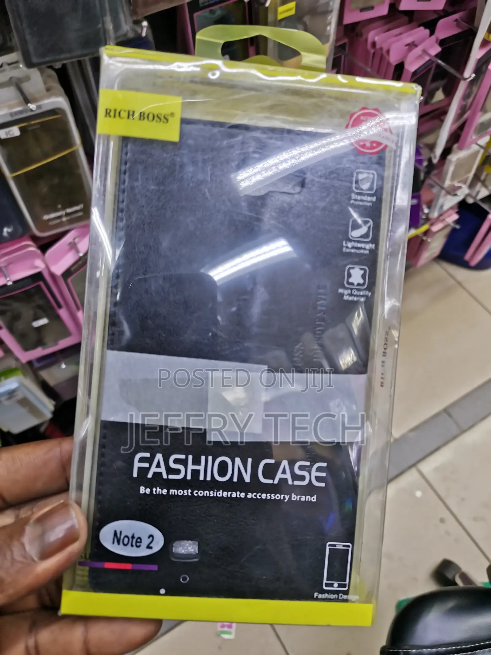 Universal Rich Boss Flip Cover for Samsung Note 2 -Black