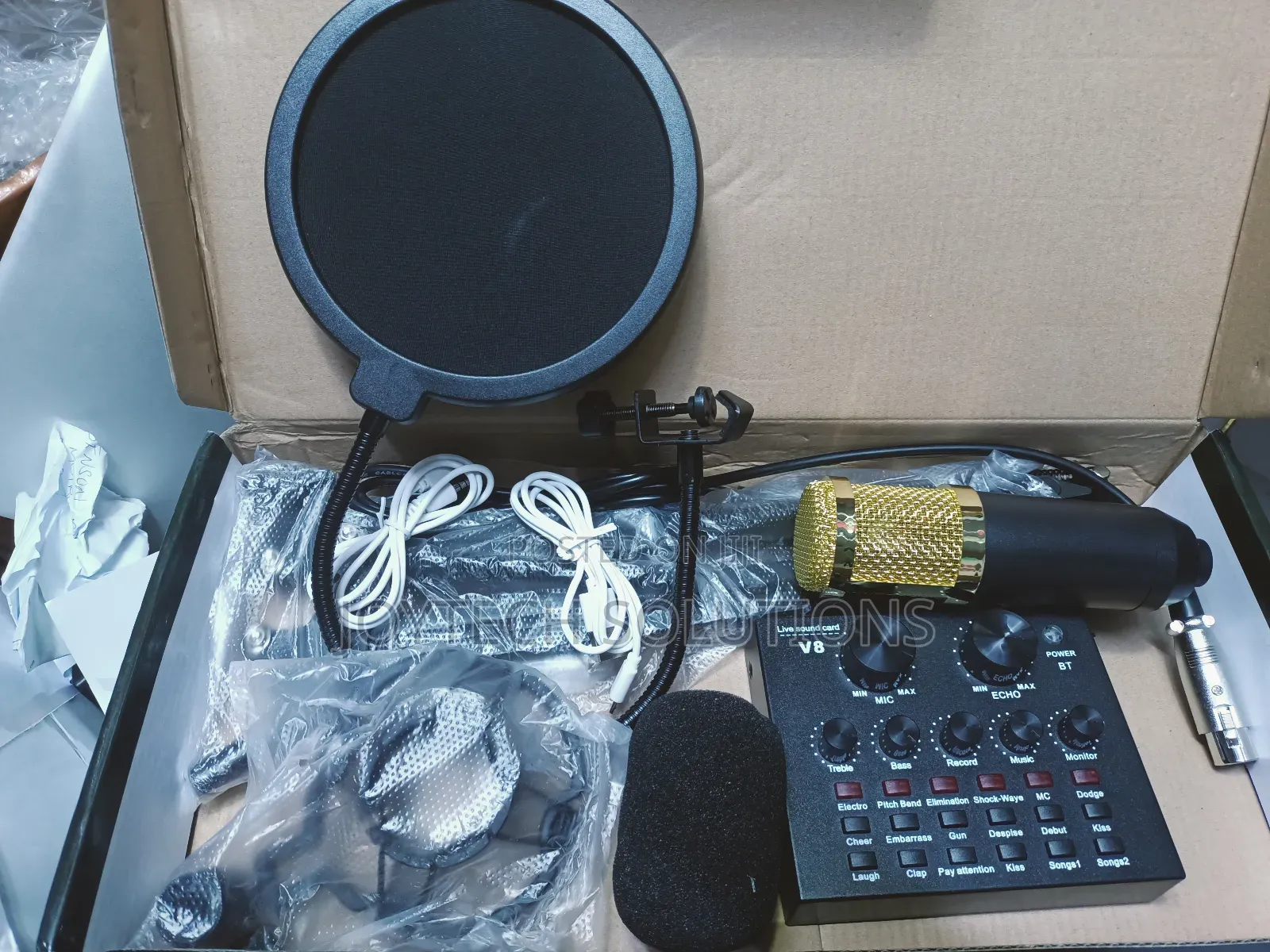Vocal Professional Recording Microphone With Sound Card