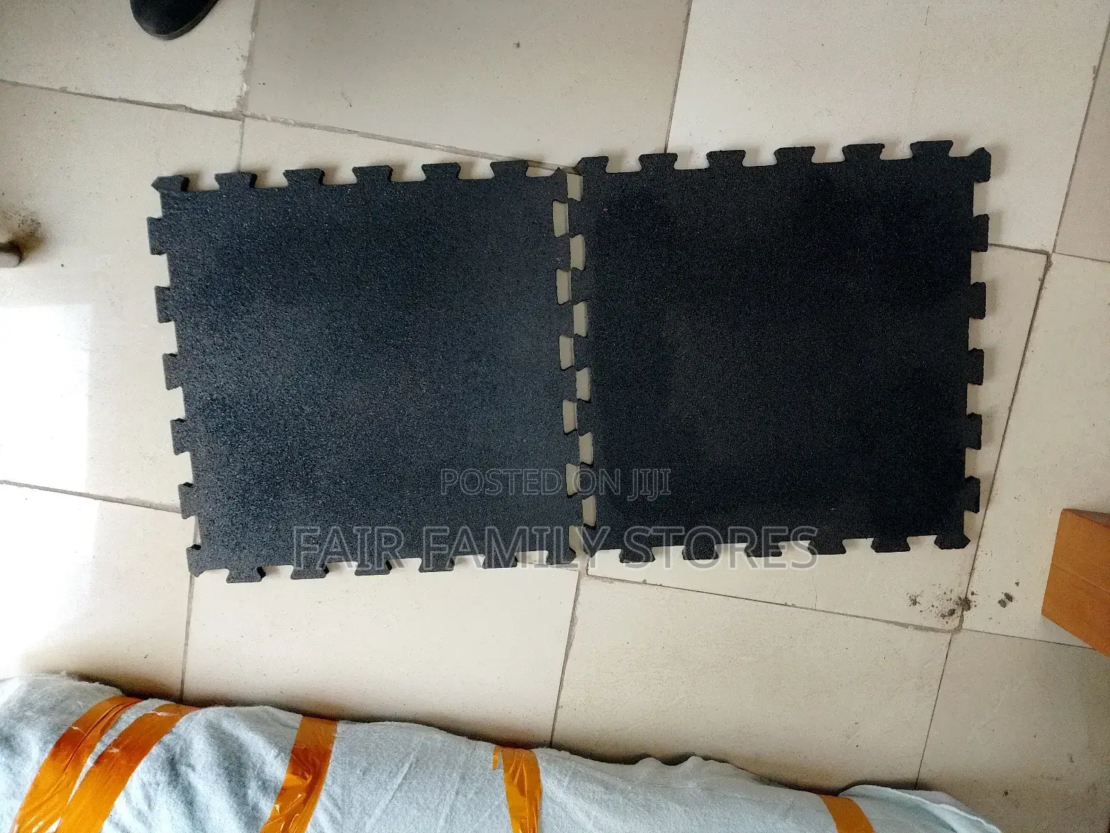 Gym Rubber Tiles 15mm. Black in Colour