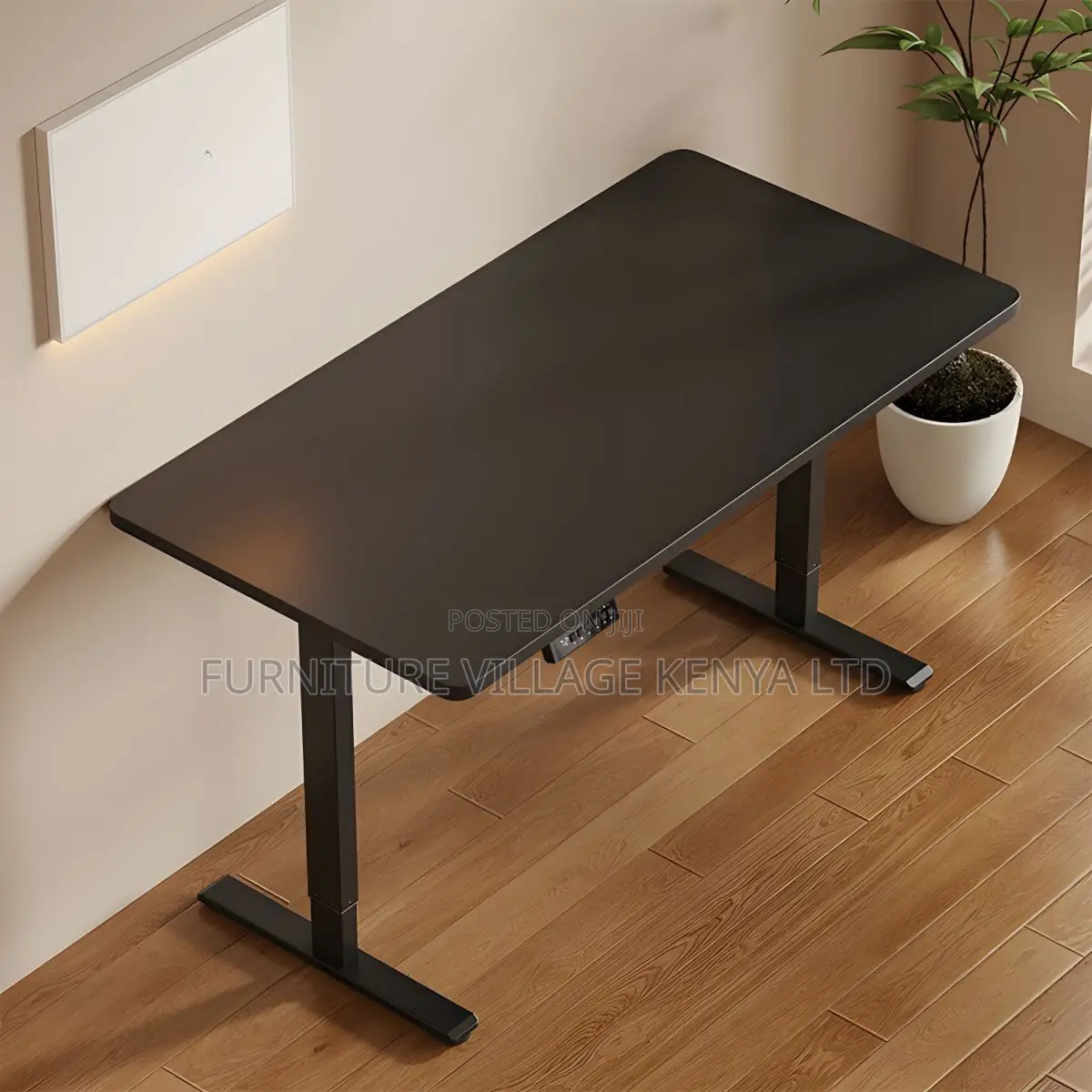 Electric Rectangular Adjustable Wooden Standing Desk