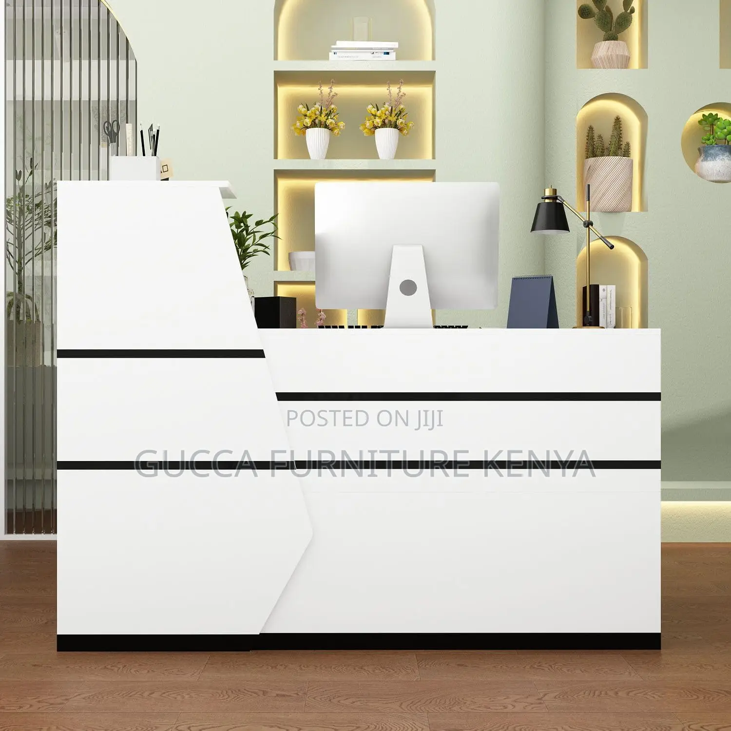 Office Furniture: L-Shaped Contemporary Reception Desk