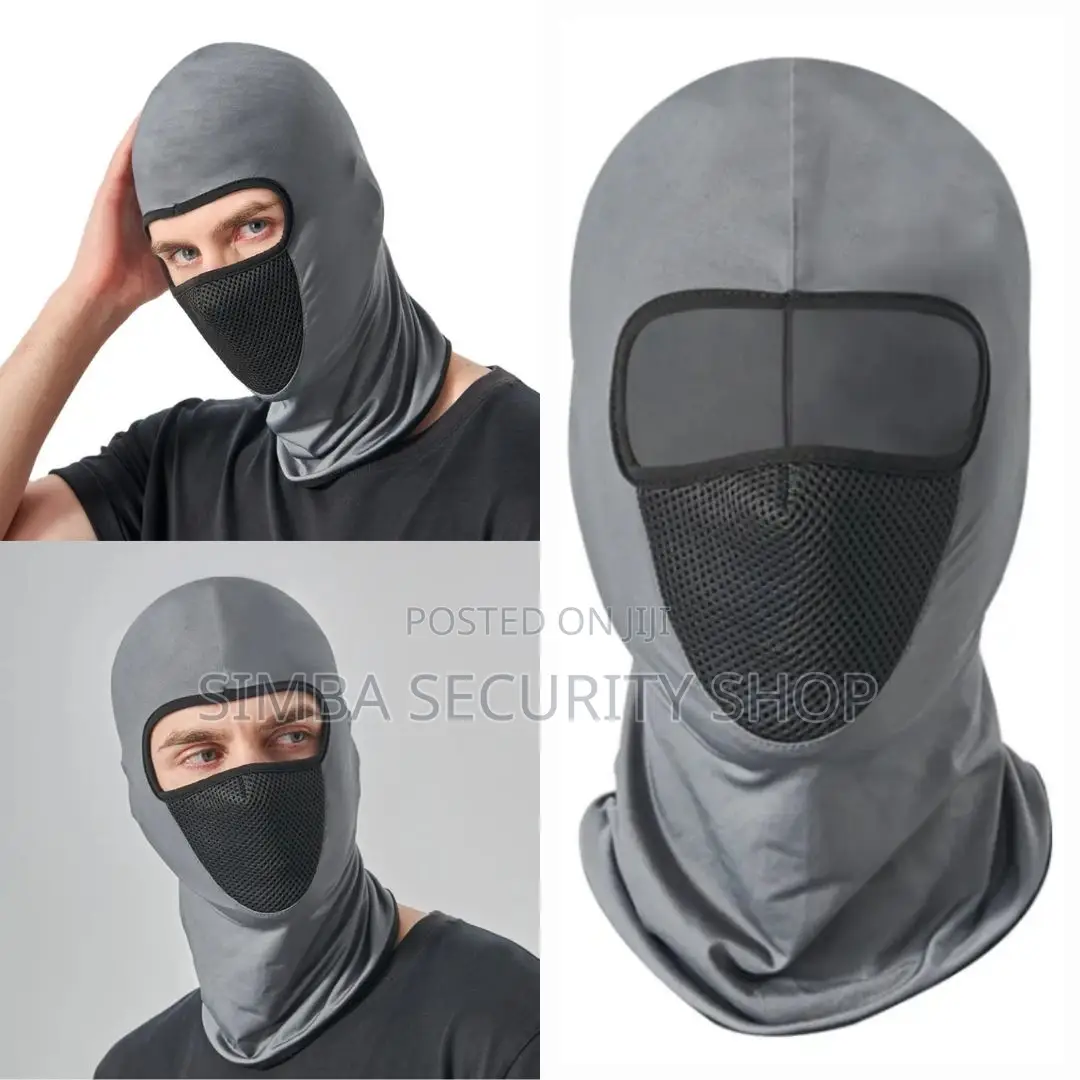 Grey Full Face Balaclava Ski Mask With Filter Mesh Hat Gray