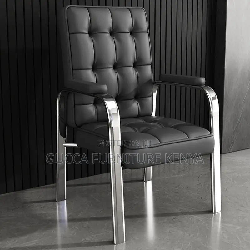 Office Chairs: Dark Gray Simple Conference Room Chair