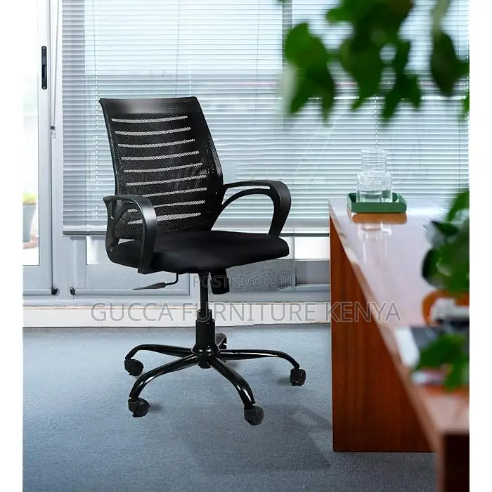 Office Chairs: Strong Mesh Black Workstation Office Chair