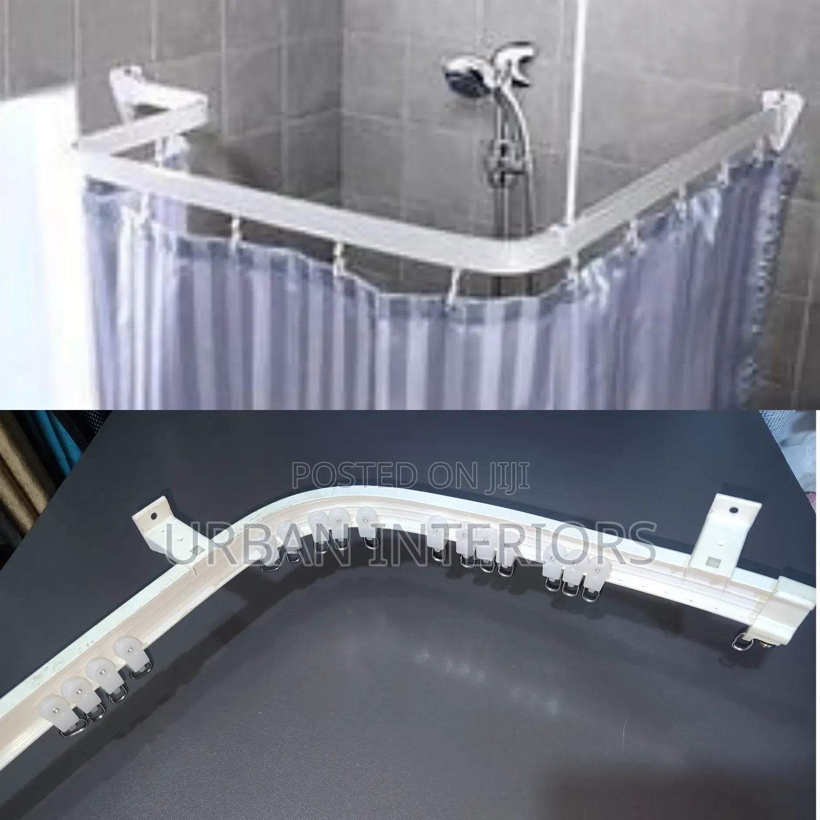 Bathroom Curtain Rails White