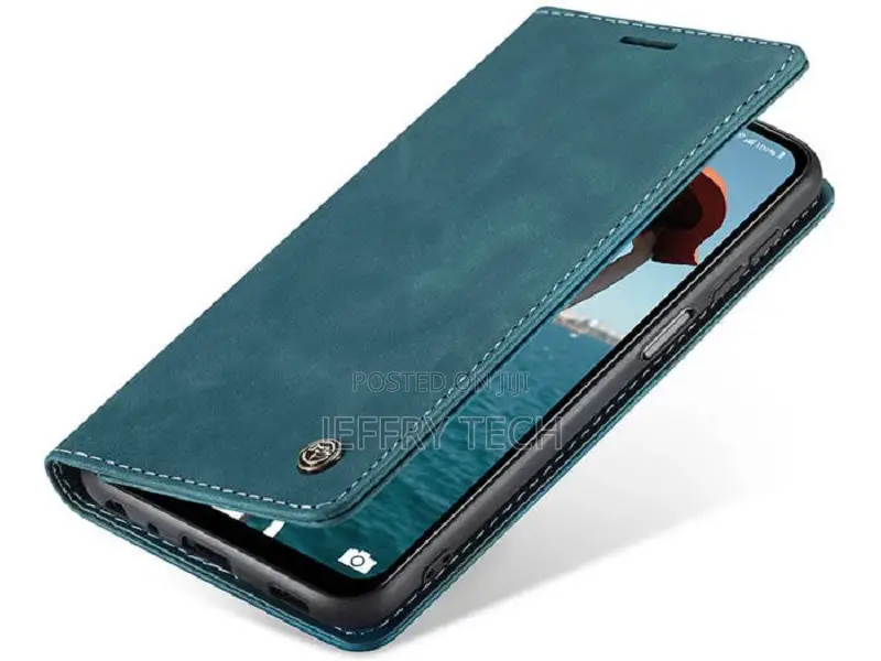 Samsung Galaxy A12 5G Wallet Kickstand Magnetic Case Blue