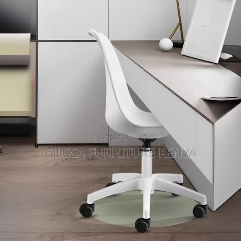 Home Chairs: Swivel Eames Plastic White Adjustable Chair