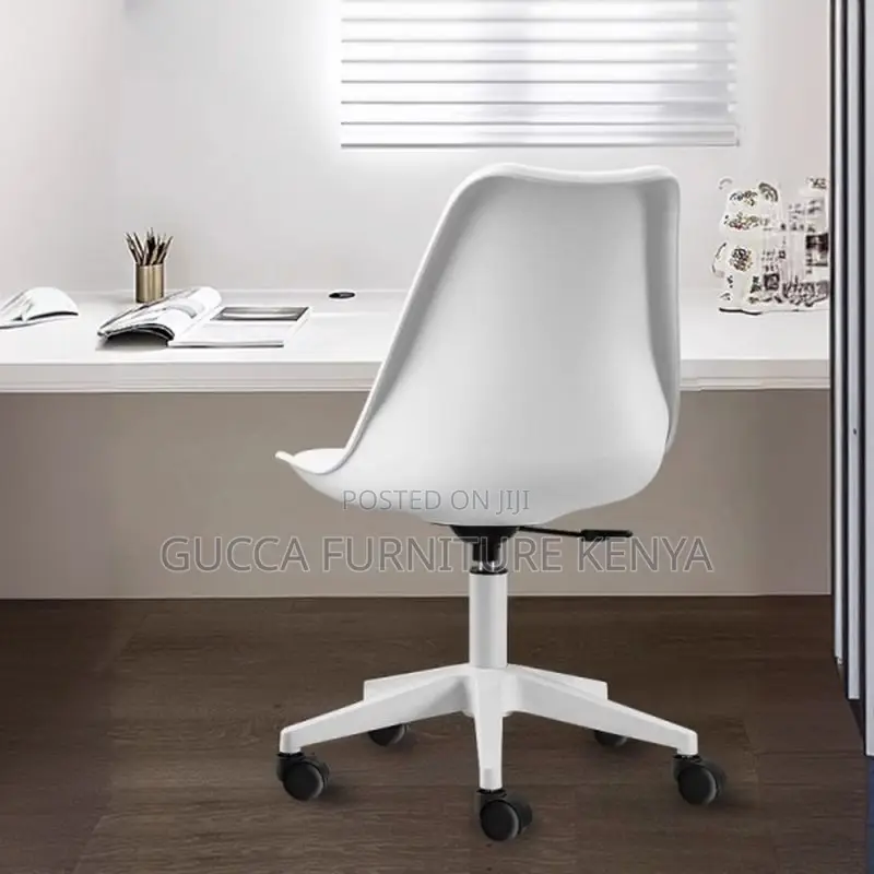 Home Chairs: Swivel Eames Plastic White Adjustable Chair