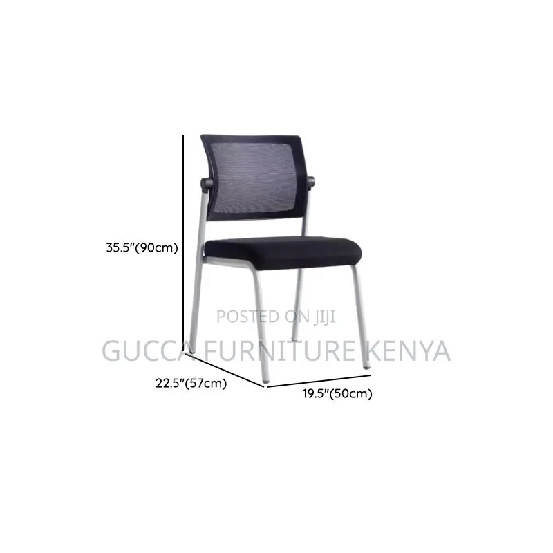 Office Chairs: Stackable Black Mesh Back Office Chair