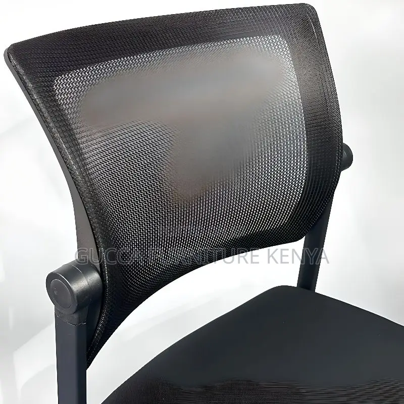 Office Chairs: Stackable Black Mesh Back Office Chair