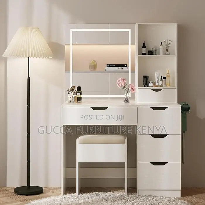 Dressers: Vanity Dressing Desk With Led Lights Mirror