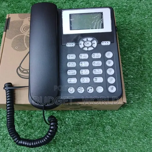 Rechargeable-Sim Card Based Wireless Landline Phone (Black)