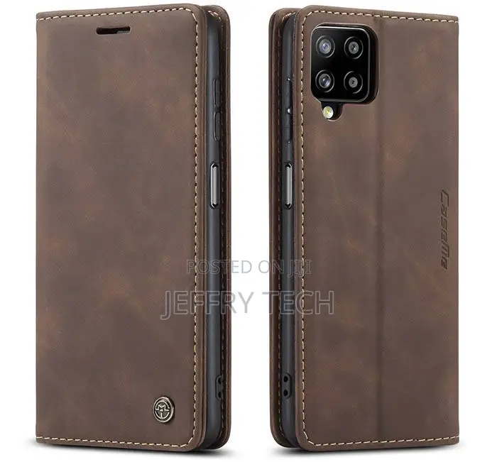 Samsung Galaxy A12 5G Wallet Kickstand Magnetic Case Coffee