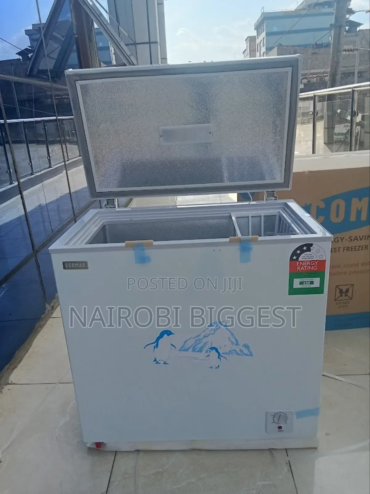 Ecomax 219litres Energy Saver White Grey Chest Freezer