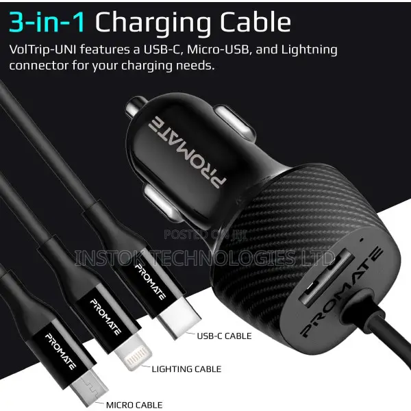 Promate Voltrip-Uni Multi-Connect Universal Car Charger