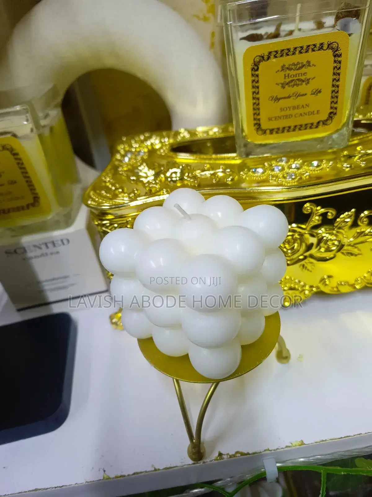 Scented Bubble Candle With a Candle Holder Gift Idea