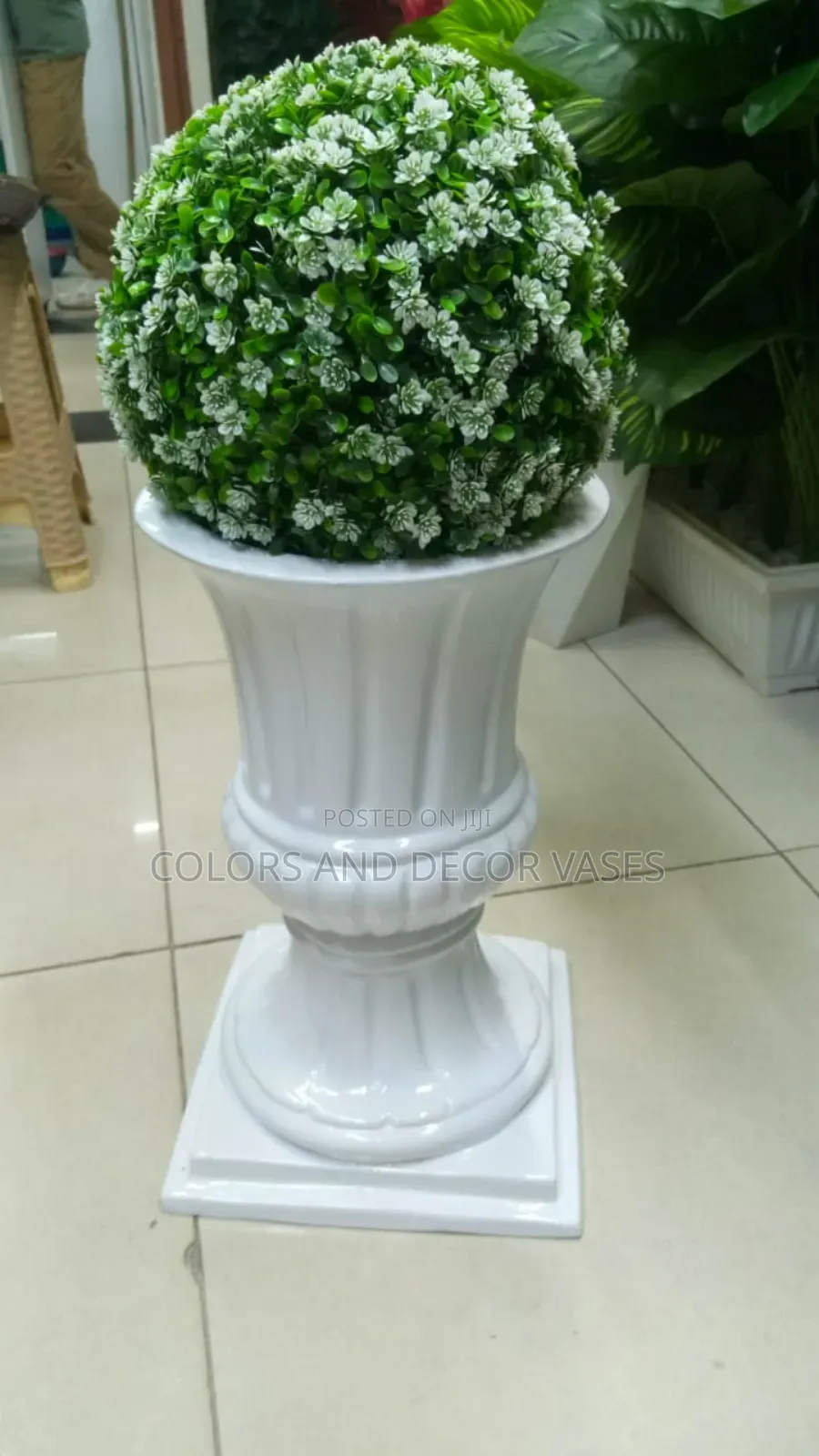 Grave Side Artificial Flowers on Glass Fibre Vas