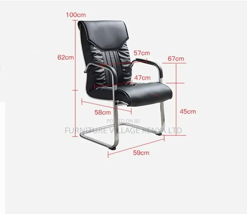 Office Chairs; Executive Guest Waiting Seat in Leather