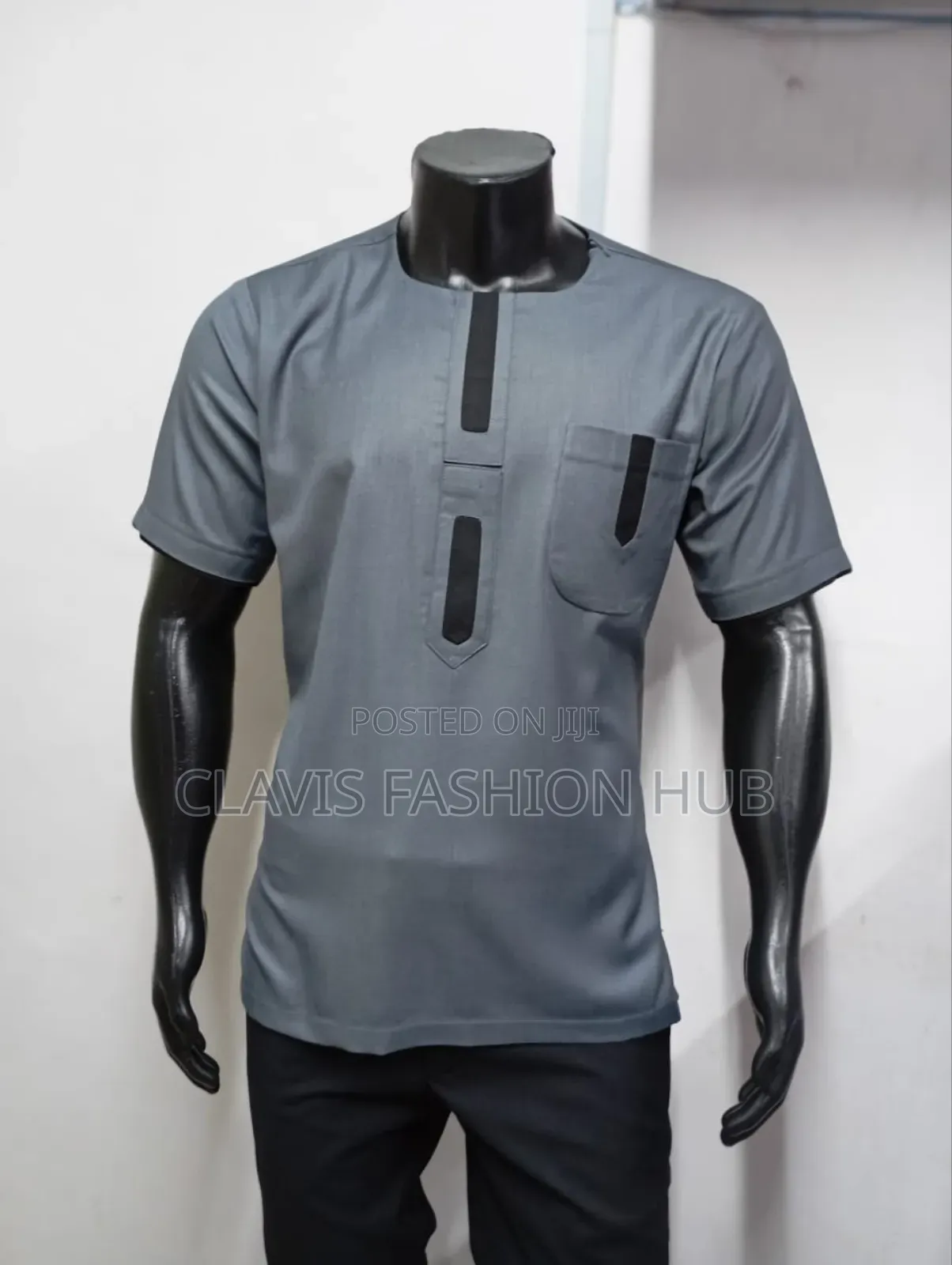 Grey Short Sleeve Shirt for Men