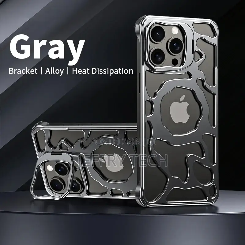 Magsafe iPhone 15 Pro Max Metal Alloy Cushion Kickstand Case