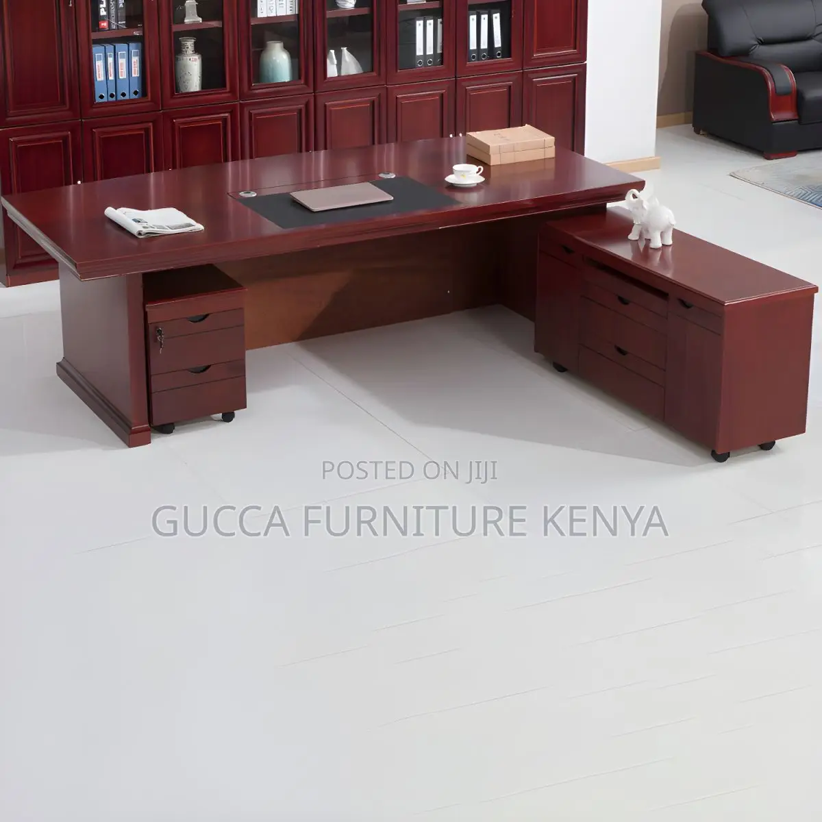 Office Tables:1400mm Traditional Red Wood Executive Table