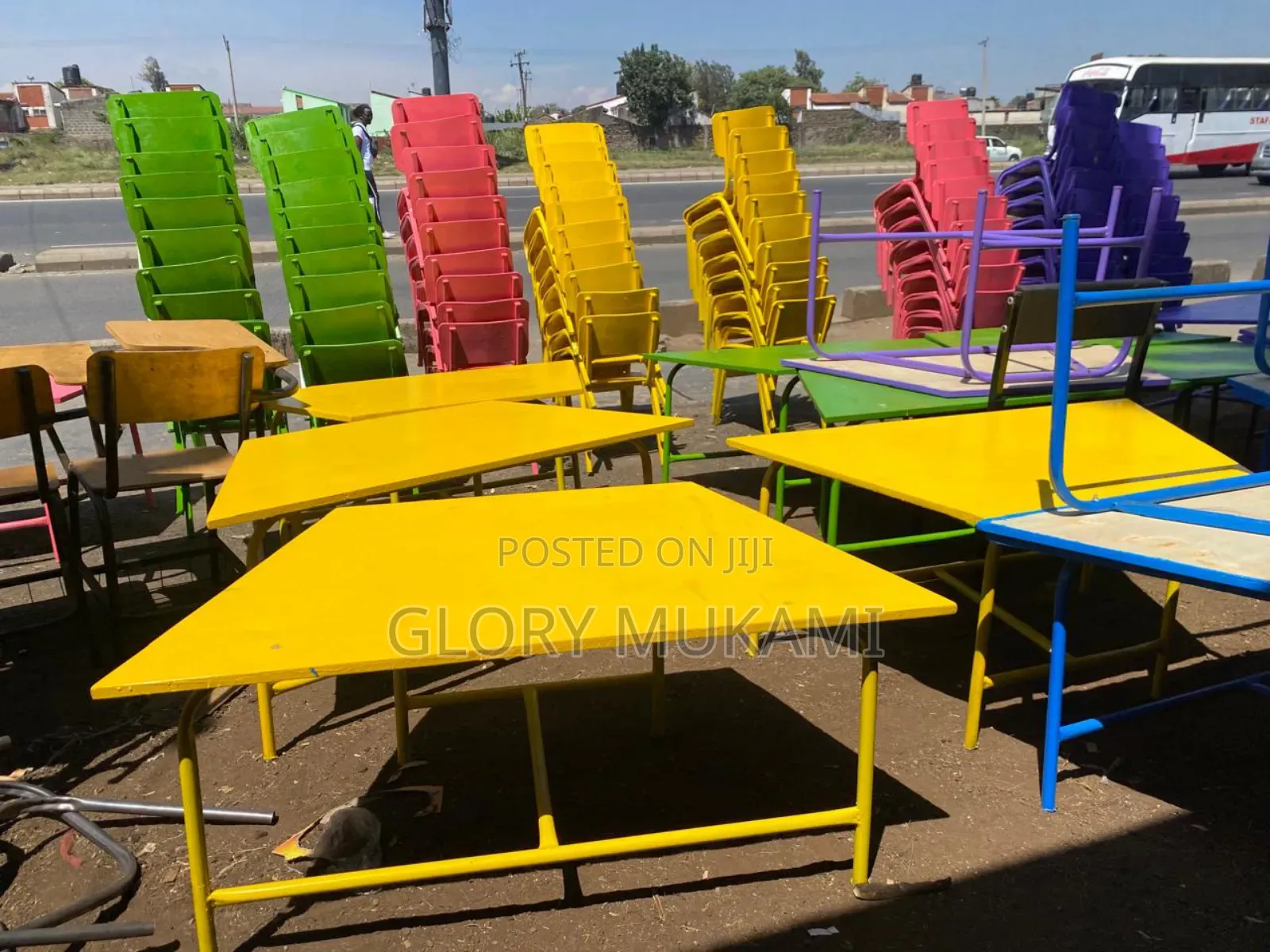 Yellow Kindergarten Tables for Kids