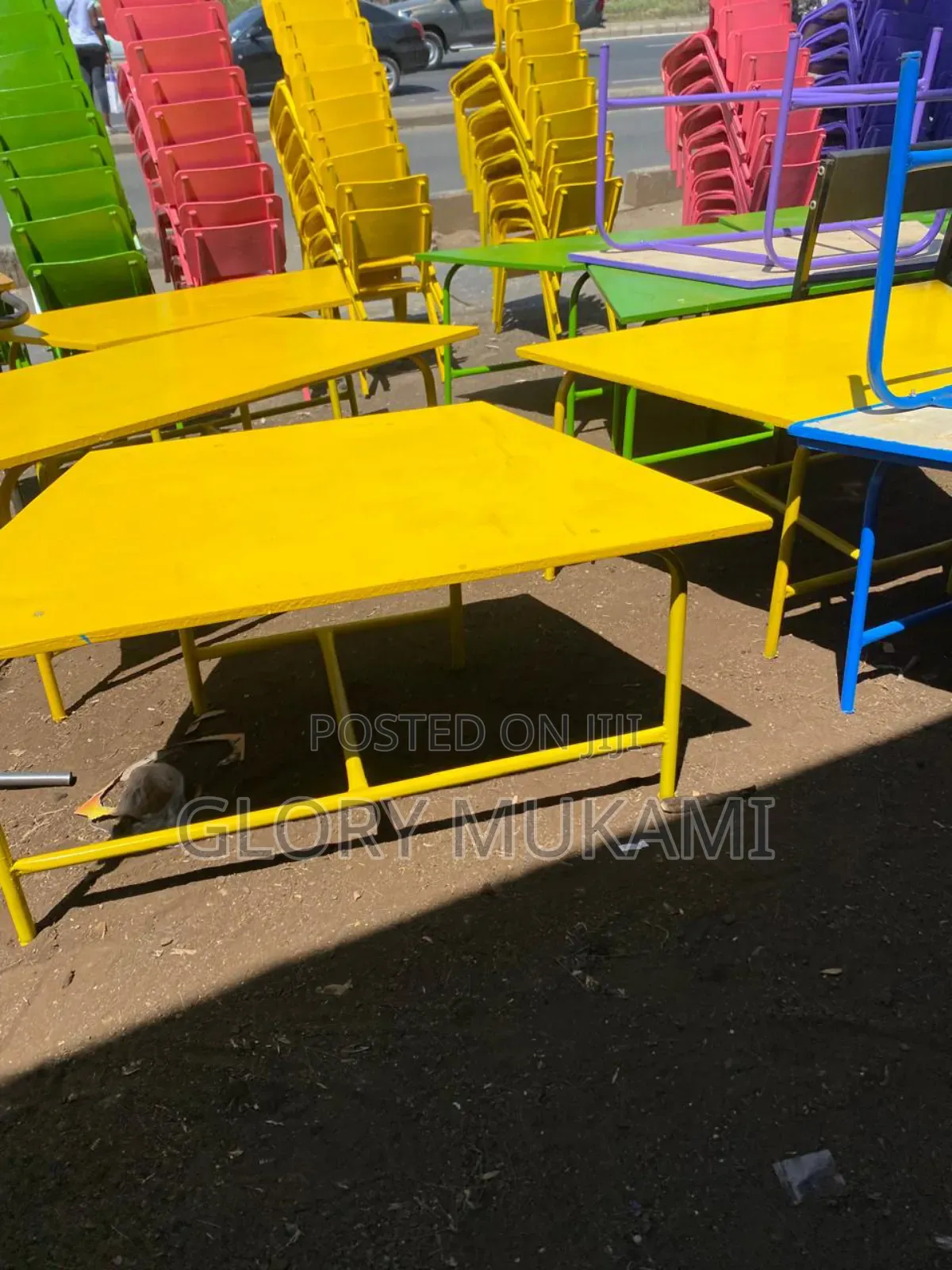 Yellow Kindergarten Tables for Kids