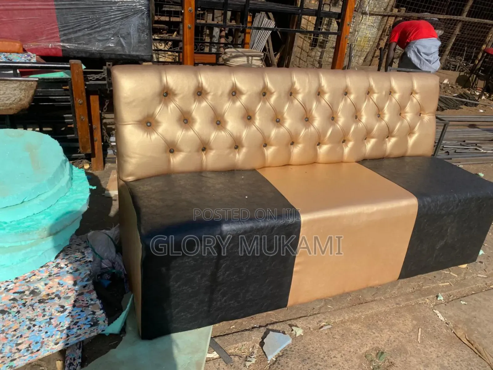 Gold Black Restaurants and Bar Couches