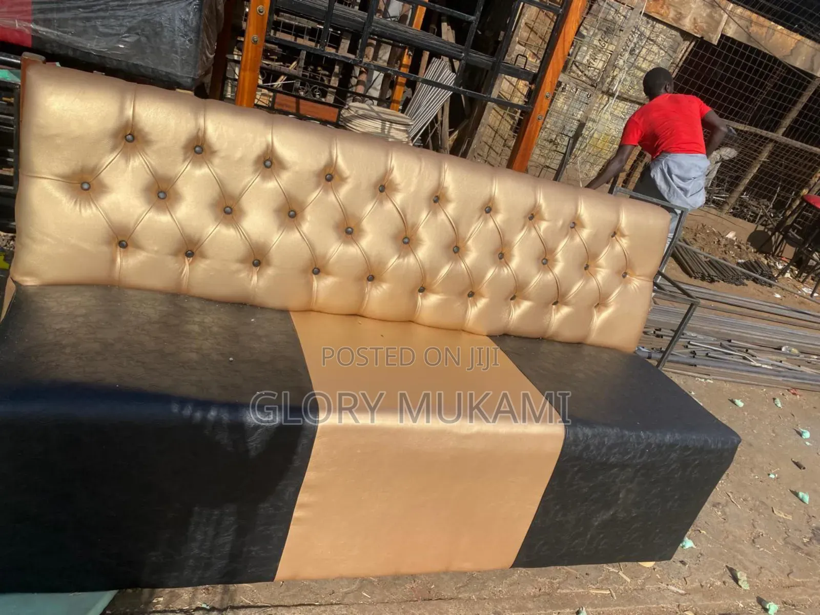 Gold Black Restaurants and Bar Couches