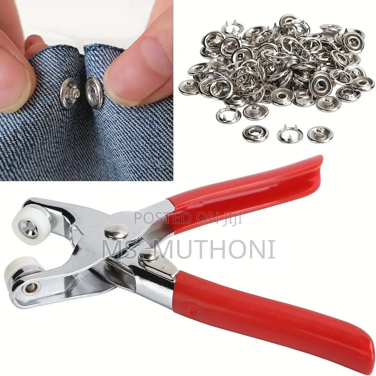 Metallic Snup Button Pliers Set