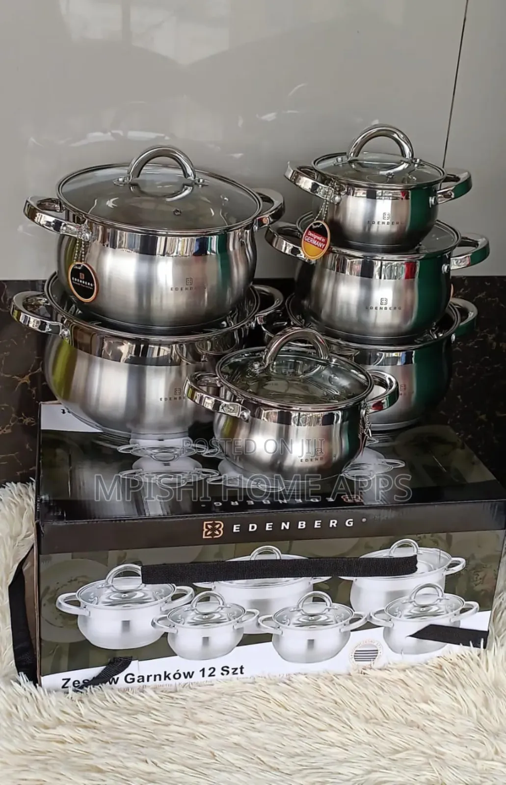 12pcs Edenberg Stainless Steel Cookware Set EB-4065