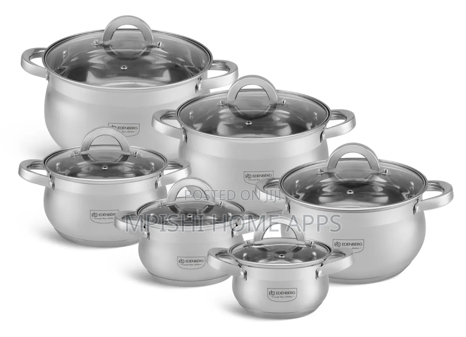 12pcs Edenberg Stainless Steel Cookware Set EB-4065