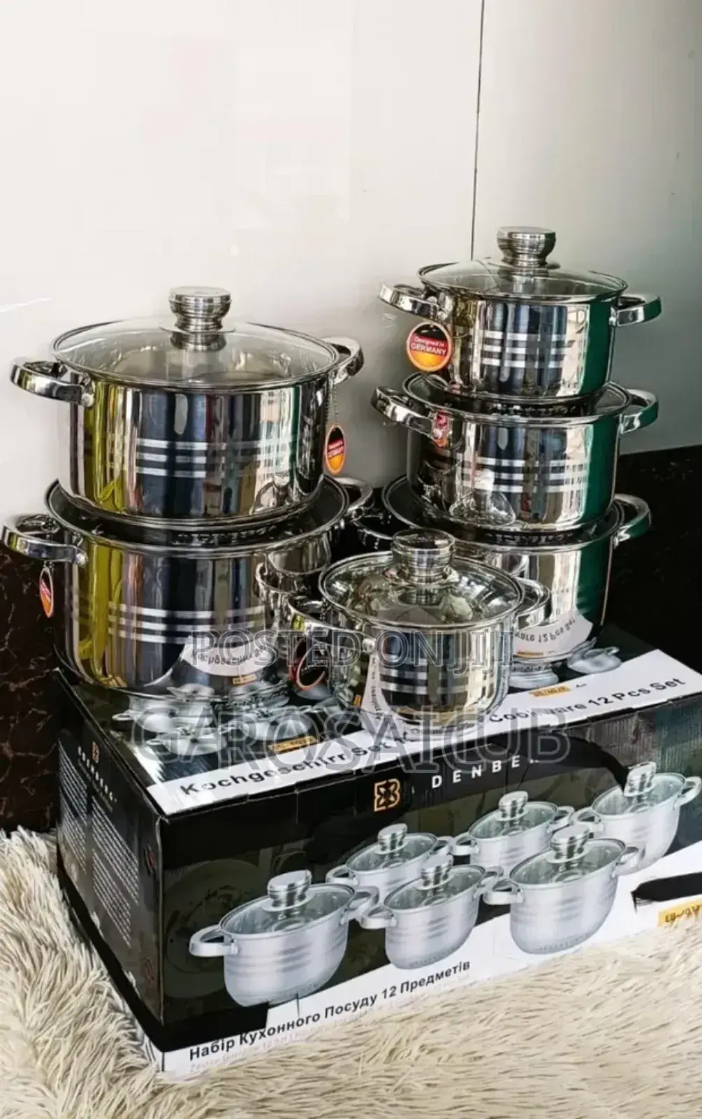 12 Pieces Stainless Steel Edenburg Cookware Set