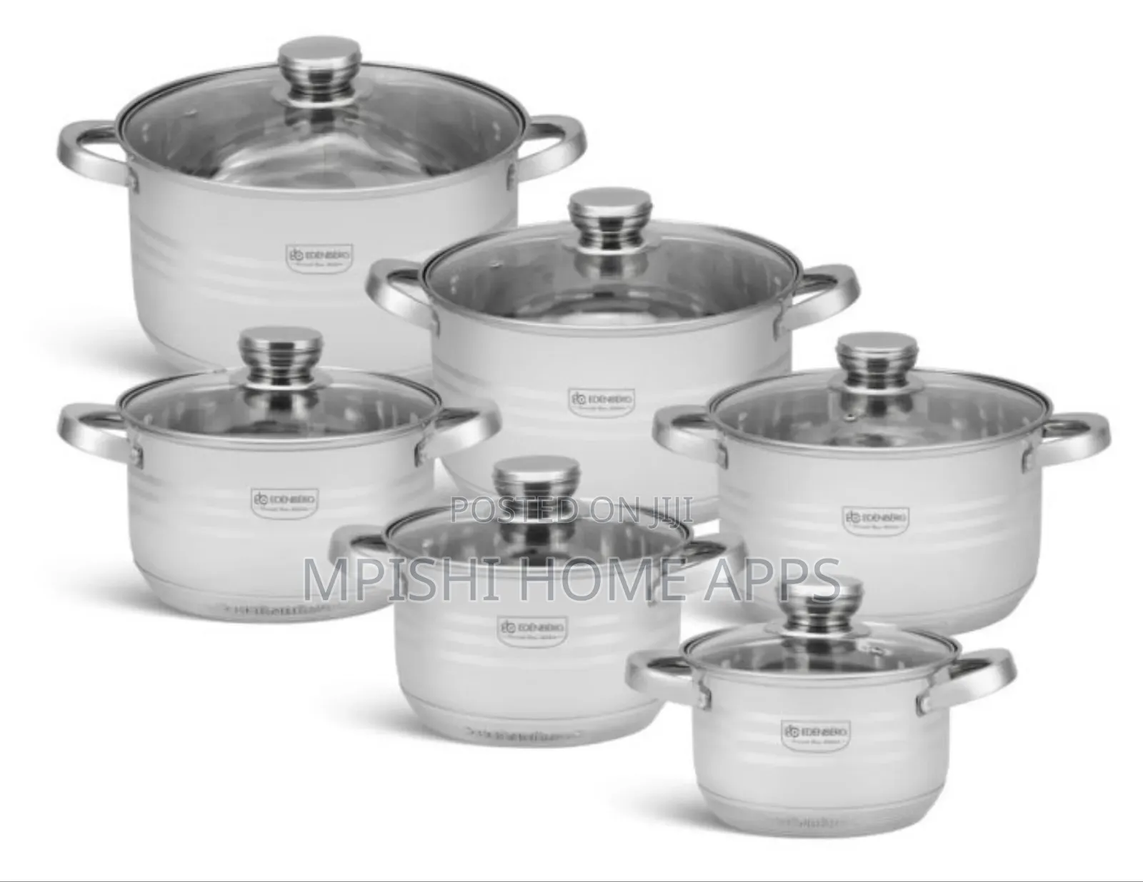 12pcs Edenberg Stainless Steel Cookware Set Eb-4037