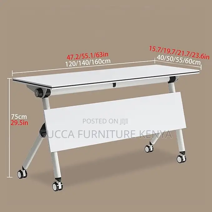 Office Tables:120cm Movable Foldable Computer Office Table