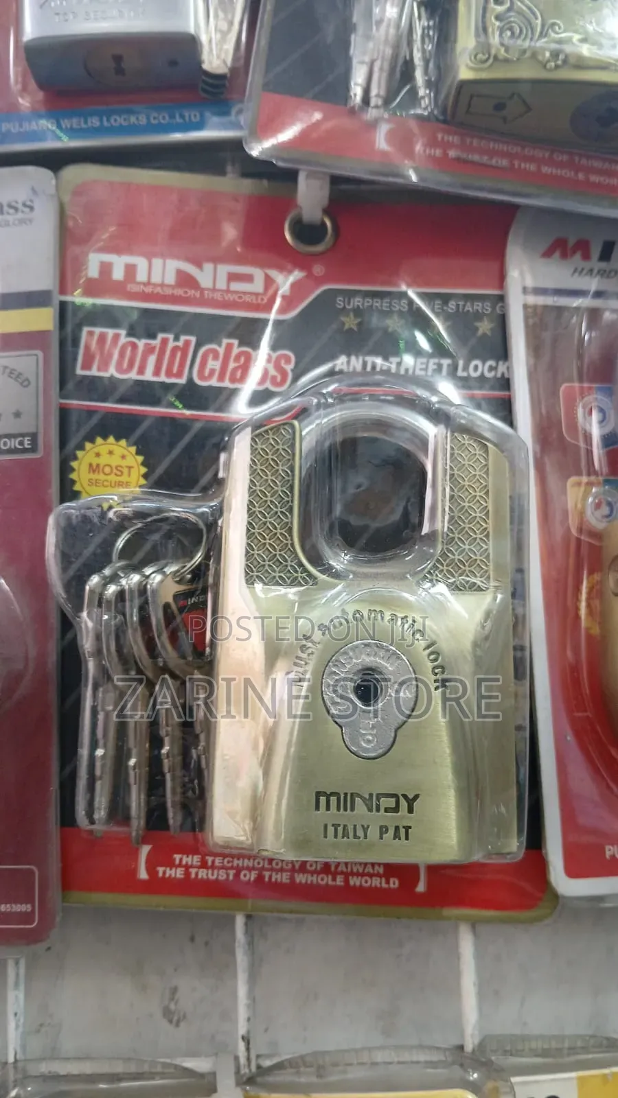 Mindy Padlock With 4keys Anti-Theft Lock 70mm