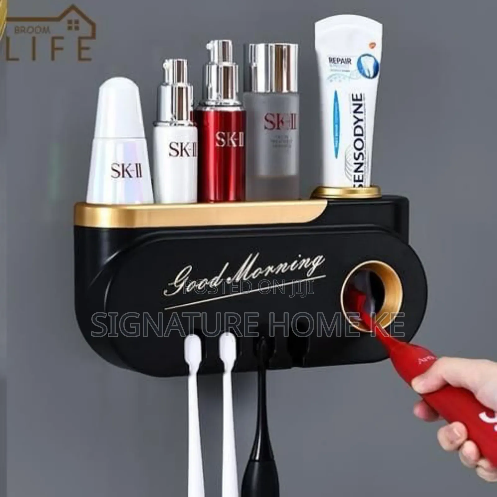 Classy Unique Toothpaste and Toothbrush Holder/Dispenser