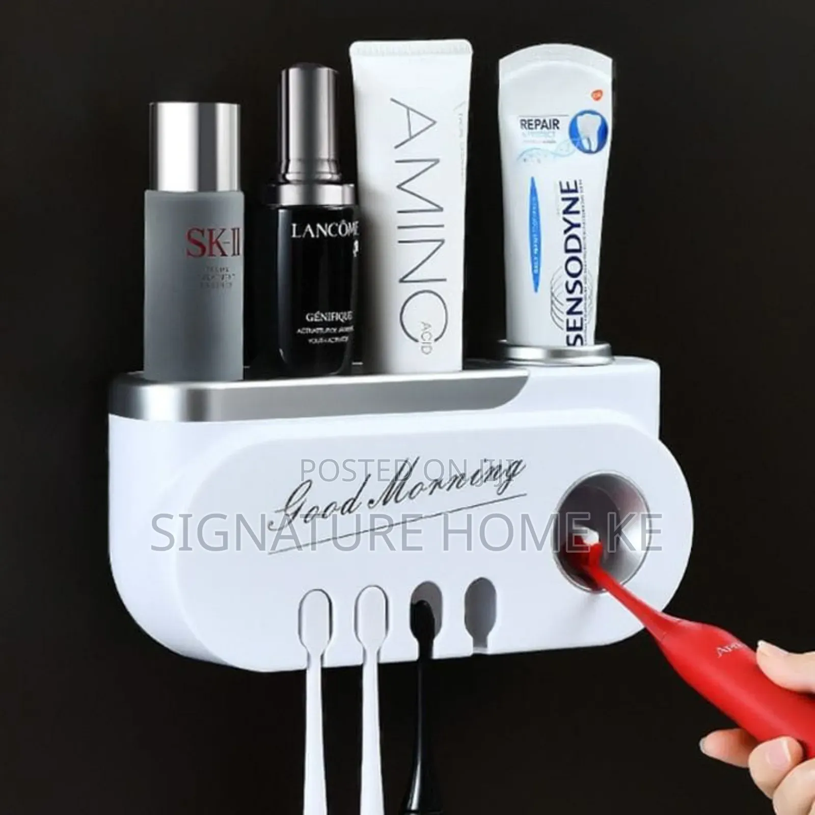 Classy Unique Toothpaste and Toothbrush Holder/Dispenser