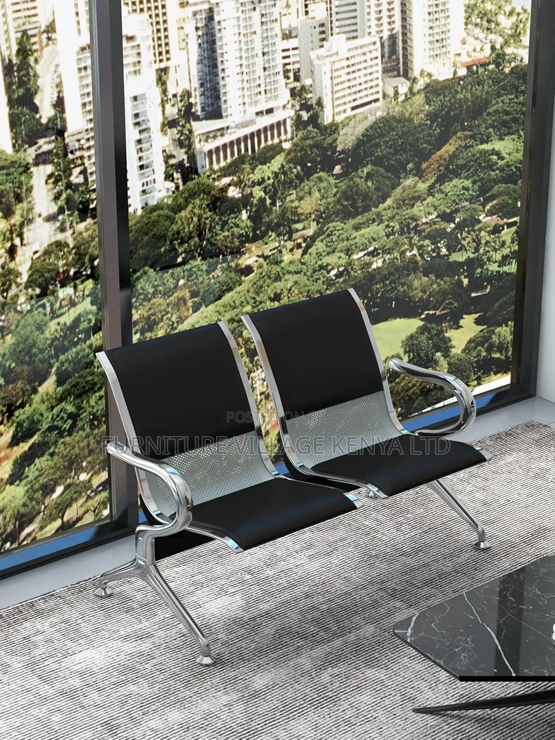 2-Seat Waiting Room Reception Chair With Arms for Office