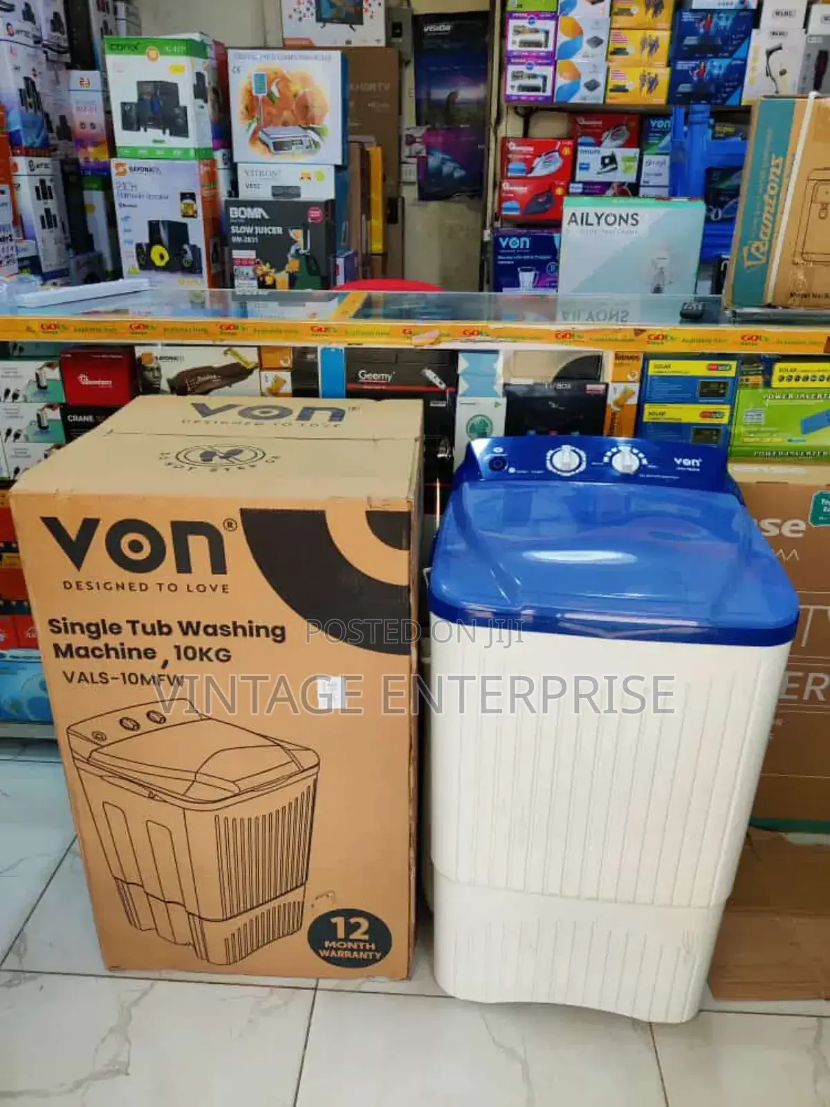 10kg Von Washing Machine Single Tub