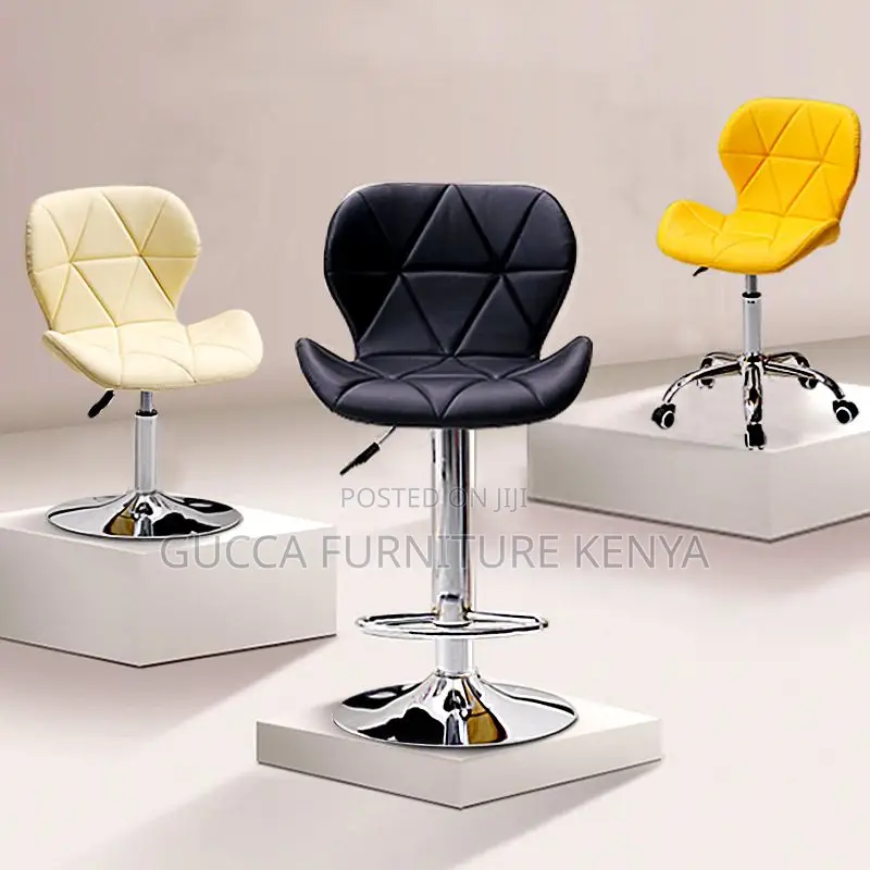 Home Chairs: Flexible Height Leather Swivel Barstool