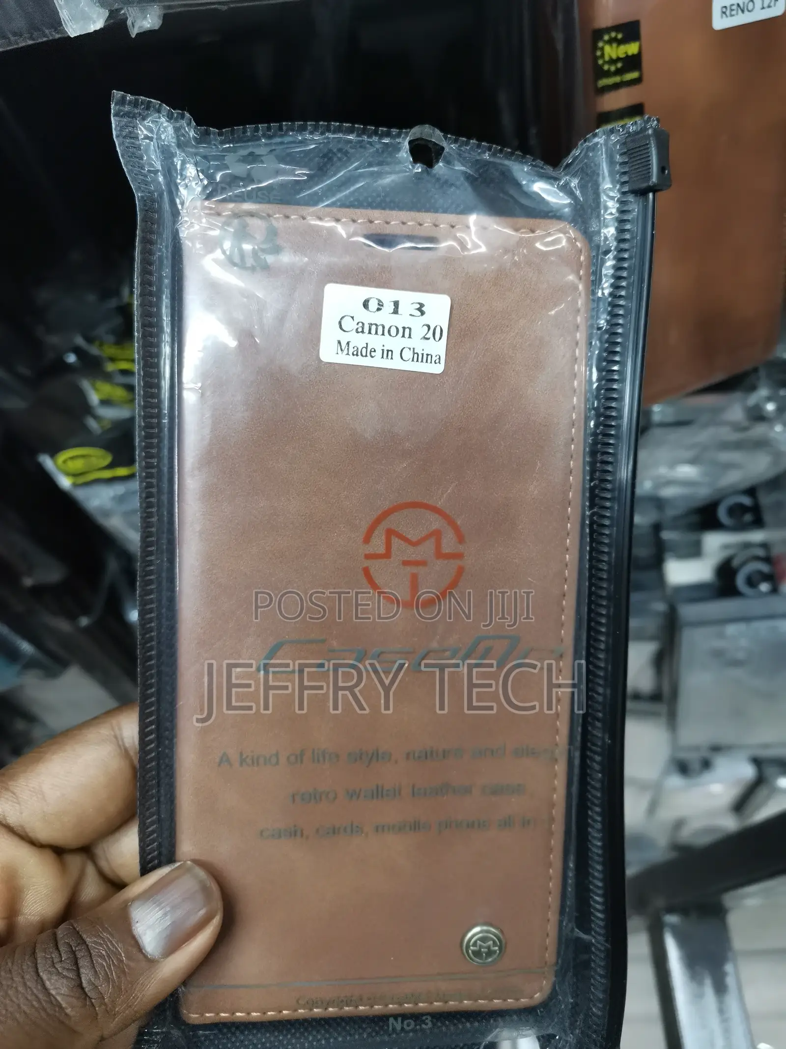 Caseme Leather Wallet Case for Tecno Camon 20 -Brown