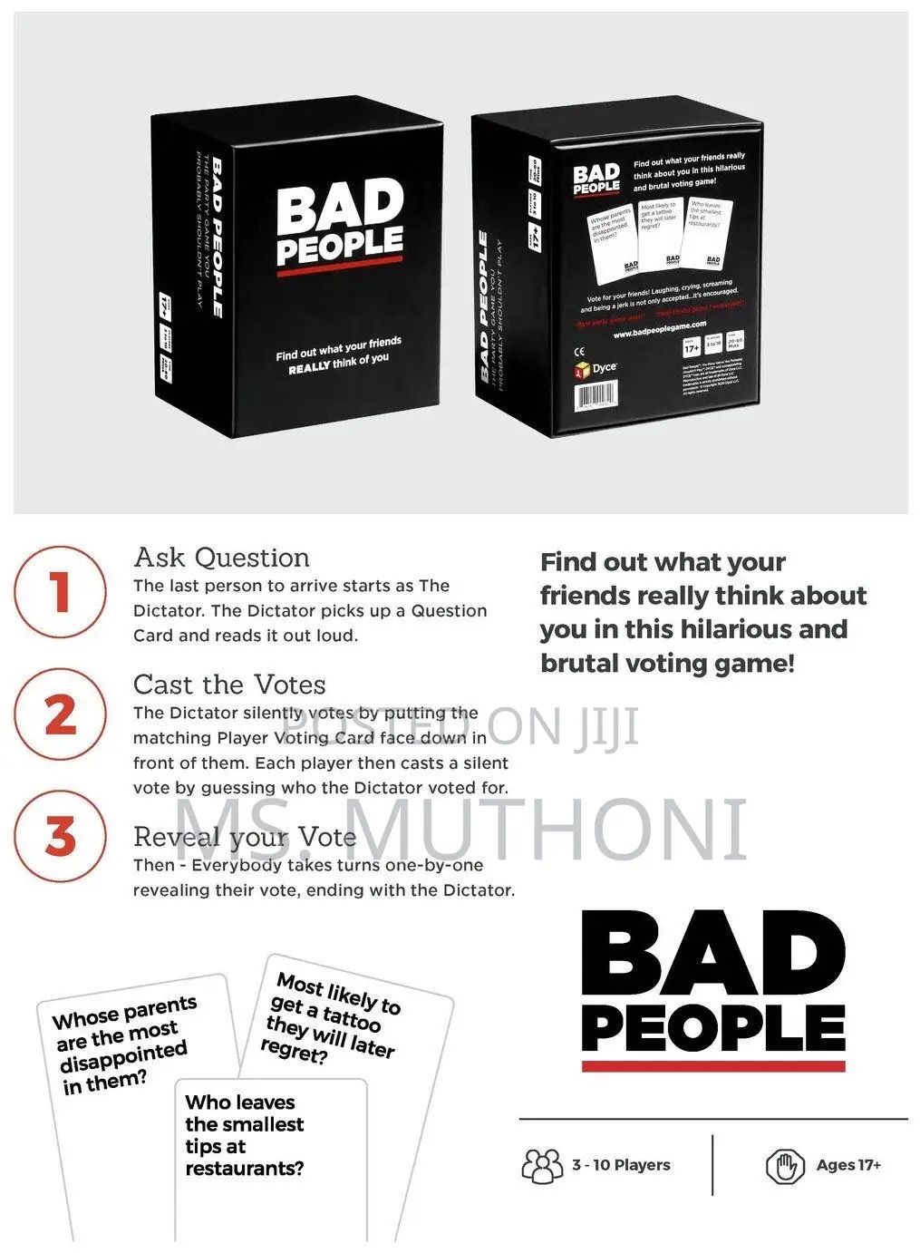 Bad People Adult Party Game